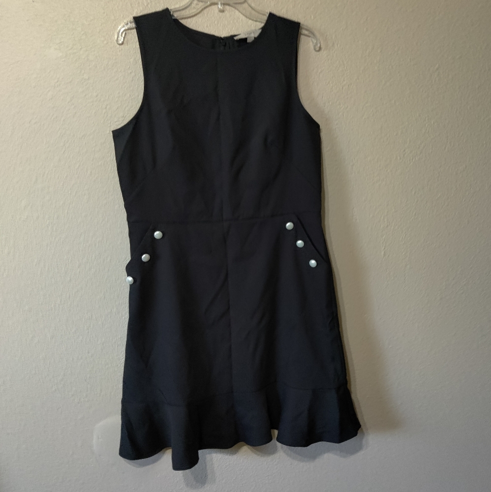 LOFT Ann Taylor Button Pocket Flounce Dress - Picture 11 of 13